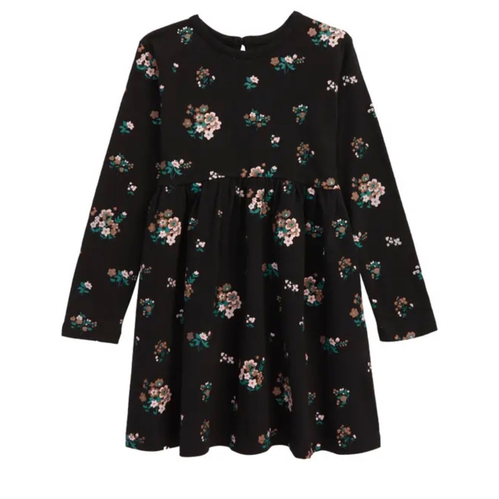 Tiny Tribe Black Floral Dress SZ 12M